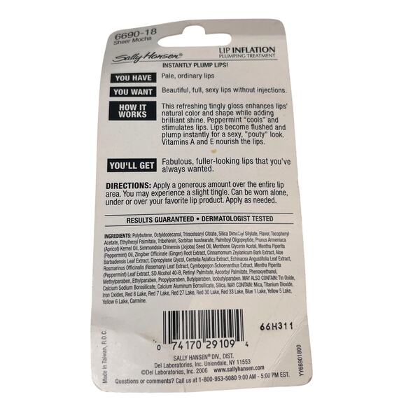 Sally Hansen Lip Inflation Lip Gloss 6690-18 Sheer Mocha New - Picture 2 of 10